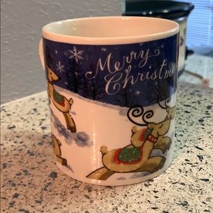 Merry Christmas Reindeer Glass Mug